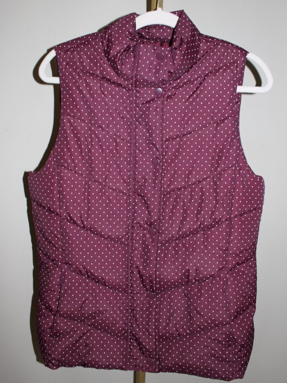 Women's Gap Purple Polka Dot Vest, Size Medium